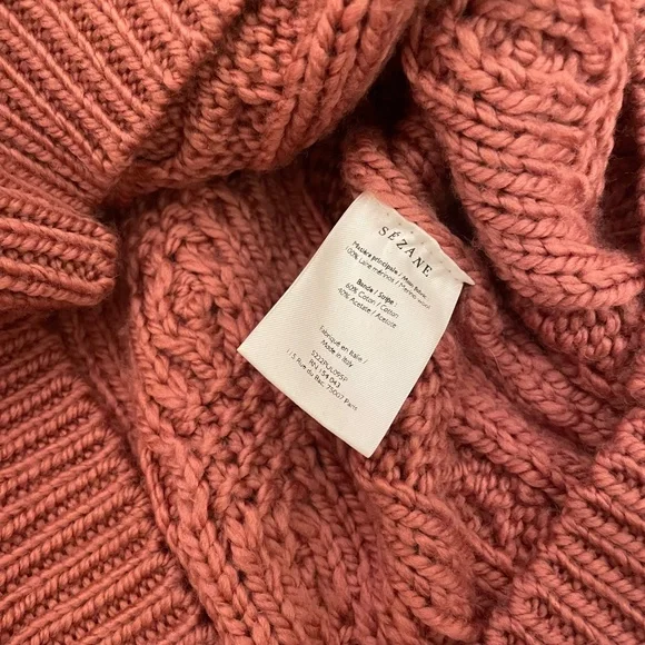 NWT Sezane James Jumper Sweater Knitted in Rosewood Merino Wool - Size Small - Picture 6 of 7